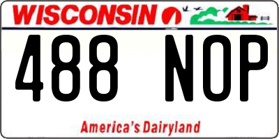 WI license plate 488NOP