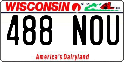 WI license plate 488NOU