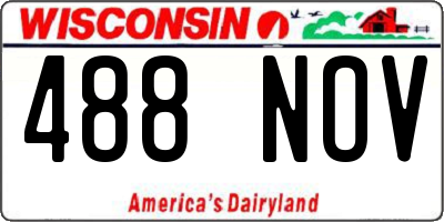WI license plate 488NOV