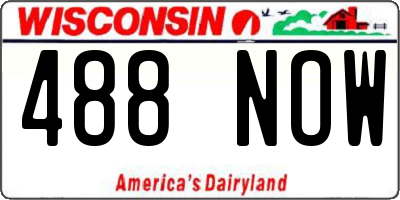 WI license plate 488NOW