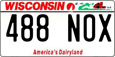 WI license plate 488NOX