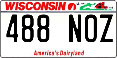 WI license plate 488NOZ