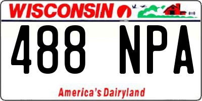 WI license plate 488NPA