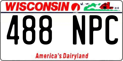 WI license plate 488NPC