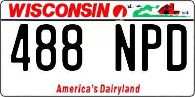 WI license plate 488NPD