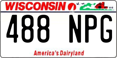 WI license plate 488NPG