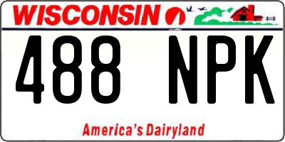 WI license plate 488NPK