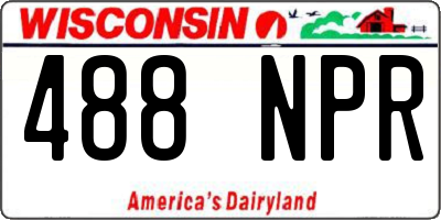 WI license plate 488NPR