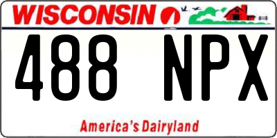 WI license plate 488NPX