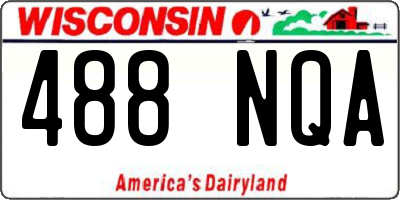 WI license plate 488NQA