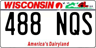 WI license plate 488NQS