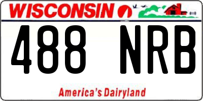 WI license plate 488NRB