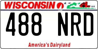 WI license plate 488NRD