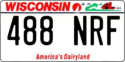 WI license plate 488NRF
