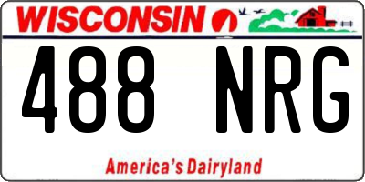 WI license plate 488NRG