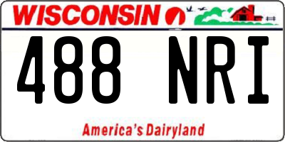 WI license plate 488NRI