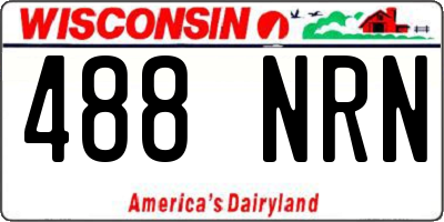 WI license plate 488NRN