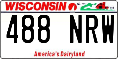 WI license plate 488NRW
