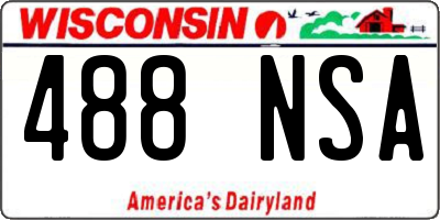 WI license plate 488NSA