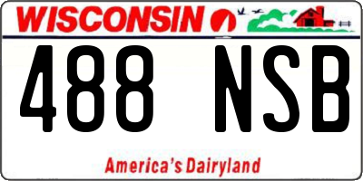 WI license plate 488NSB