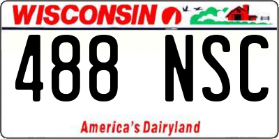WI license plate 488NSC