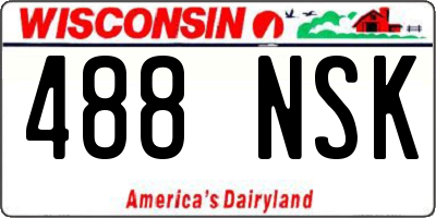 WI license plate 488NSK