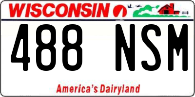 WI license plate 488NSM