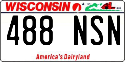 WI license plate 488NSN