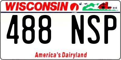WI license plate 488NSP