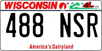 WI license plate 488NSR
