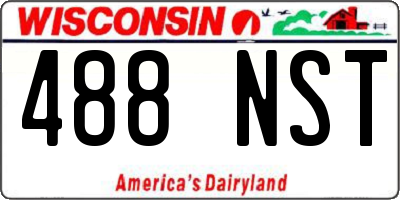 WI license plate 488NST
