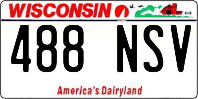 WI license plate 488NSV