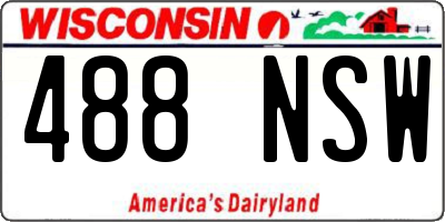 WI license plate 488NSW