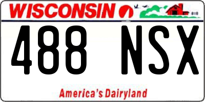 WI license plate 488NSX