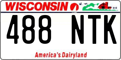 WI license plate 488NTK