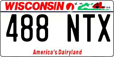 WI license plate 488NTX