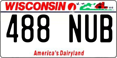WI license plate 488NUB