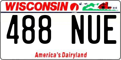 WI license plate 488NUE