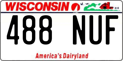 WI license plate 488NUF