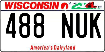 WI license plate 488NUK
