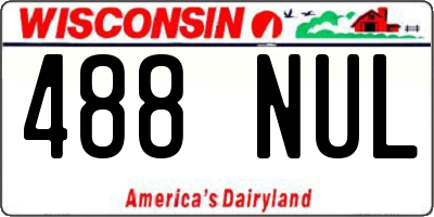 WI license plate 488NUL