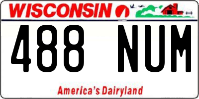 WI license plate 488NUM