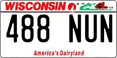WI license plate 488NUN