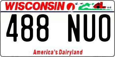 WI license plate 488NUO