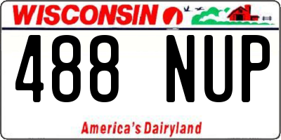 WI license plate 488NUP