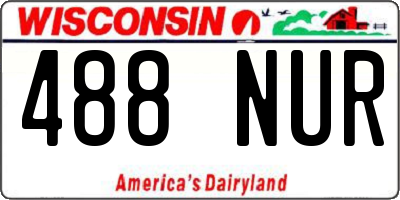 WI license plate 488NUR