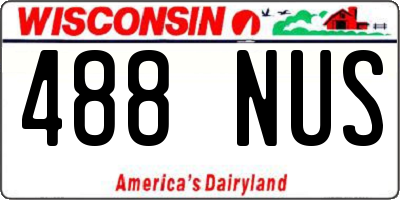 WI license plate 488NUS