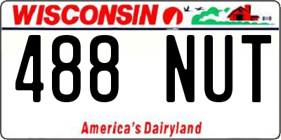 WI license plate 488NUT