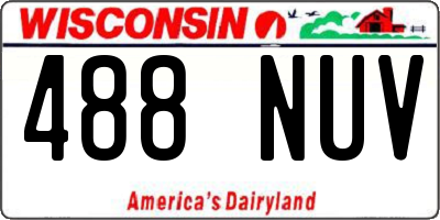 WI license plate 488NUV