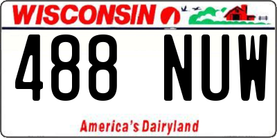 WI license plate 488NUW